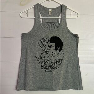 Seinfeld Kramer “Here’s to Feeling Good All the Time” Gray Tank Top